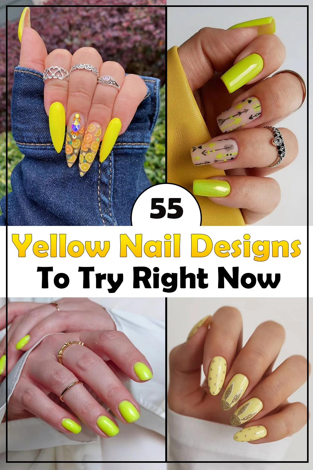 Yellow Nail art Designs